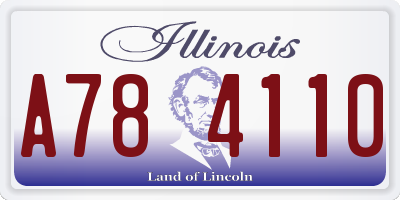 IL license plate A784110