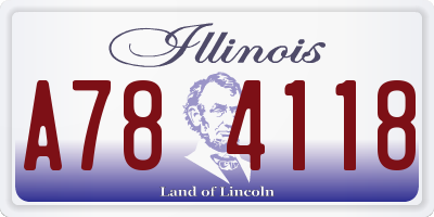 IL license plate A784118