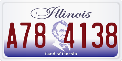 IL license plate A784138