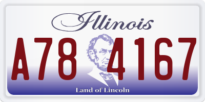 IL license plate A784167