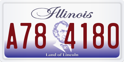 IL license plate A784180