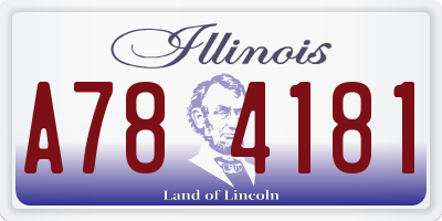 IL license plate A784181
