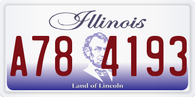 IL license plate A784193