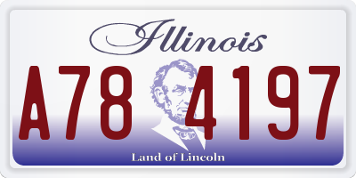 IL license plate A784197