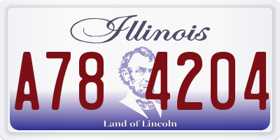 IL license plate A784204