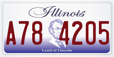 IL license plate A784205