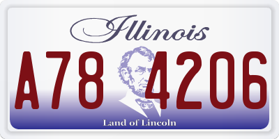 IL license plate A784206