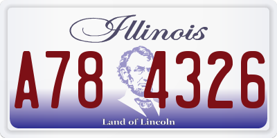 IL license plate A784326
