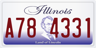 IL license plate A784331