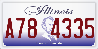 IL license plate A784335