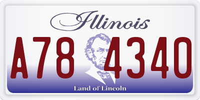 IL license plate A784340