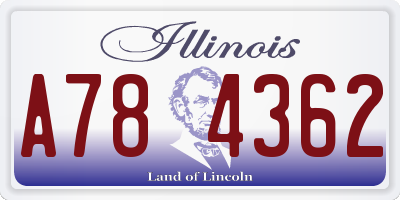IL license plate A784362