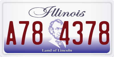 IL license plate A784378