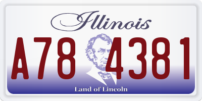 IL license plate A784381