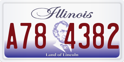 IL license plate A784382