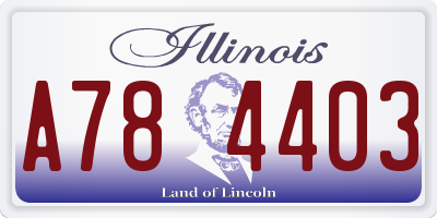 IL license plate A784403