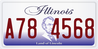 IL license plate A784568