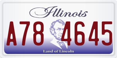 IL license plate A784645
