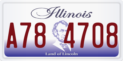 IL license plate A784708