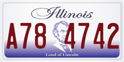 IL license plate A784742