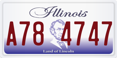 IL license plate A784747