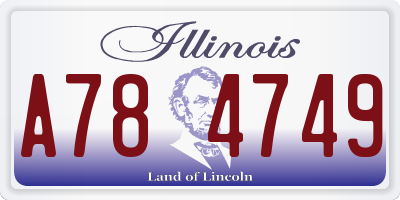IL license plate A784749