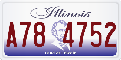 IL license plate A784752
