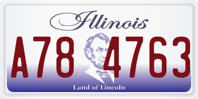 IL license plate A784763