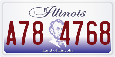 IL license plate A784768