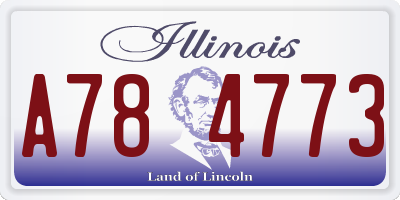 IL license plate A784773