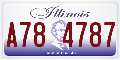 IL license plate A784787
