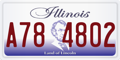 IL license plate A784802