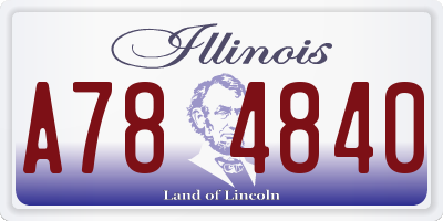 IL license plate A784840