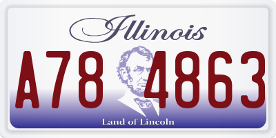 IL license plate A784863