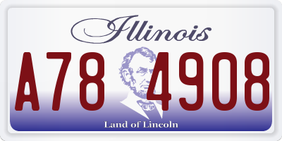 IL license plate A784908