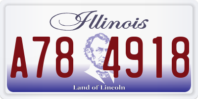 IL license plate A784918