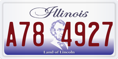 IL license plate A784927
