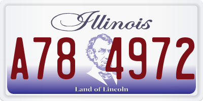 IL license plate A784972