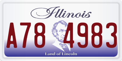 IL license plate A784983