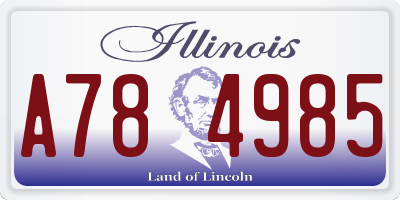 IL license plate A784985