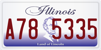 IL license plate A785335