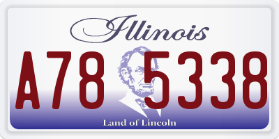 IL license plate A785338