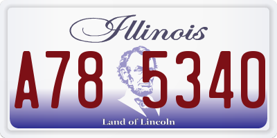 IL license plate A785340