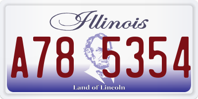 IL license plate A785354