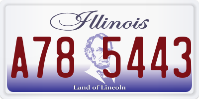 IL license plate A785443