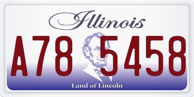 IL license plate A785458