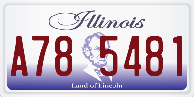 IL license plate A785481
