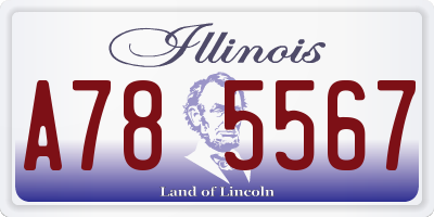 IL license plate A785567