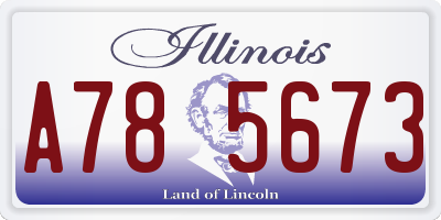 IL license plate A785673