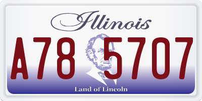 IL license plate A785707